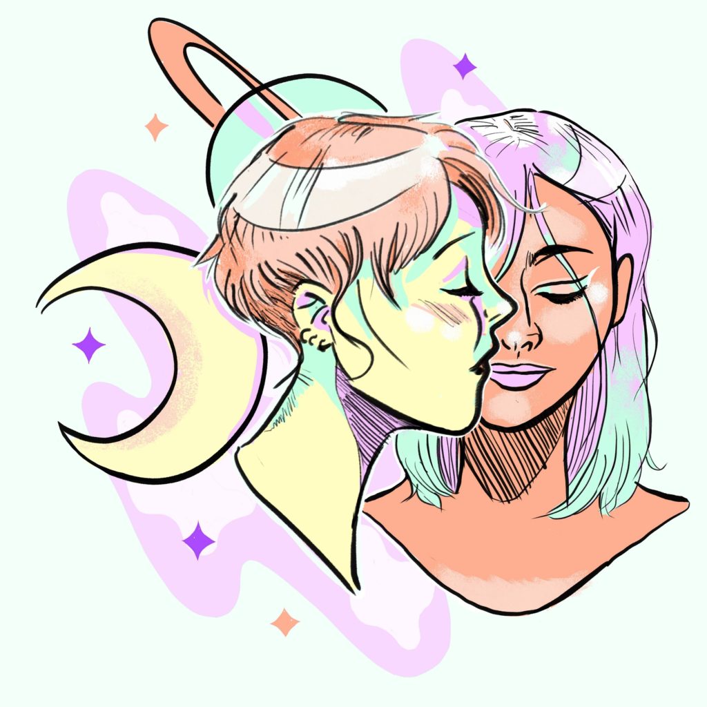 Piece titled Galaxy Girlfriends – Adobe Fresco